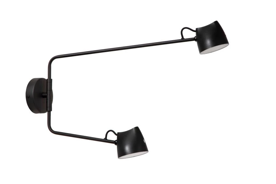 Lucide MILNE - Wall light - LED Dim. - 2x8W 2700K - Black - turned off